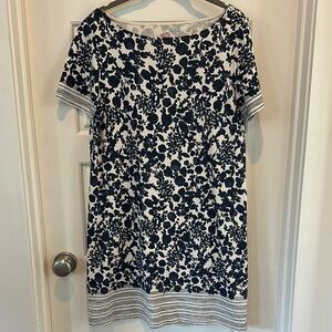 Tory Burch Boxy White and Blue Dress